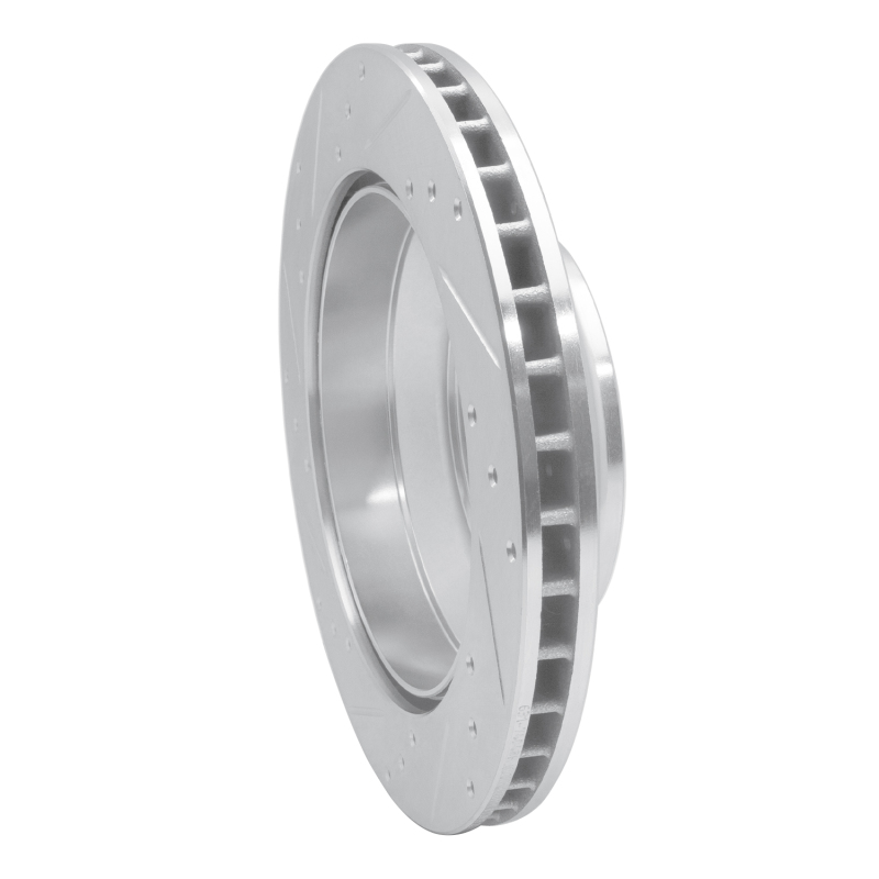 Audi Q7 Brake Rotor (1) - Rear Right - R1 Concepts - Drilled & Slotted - Silver - `03-`18